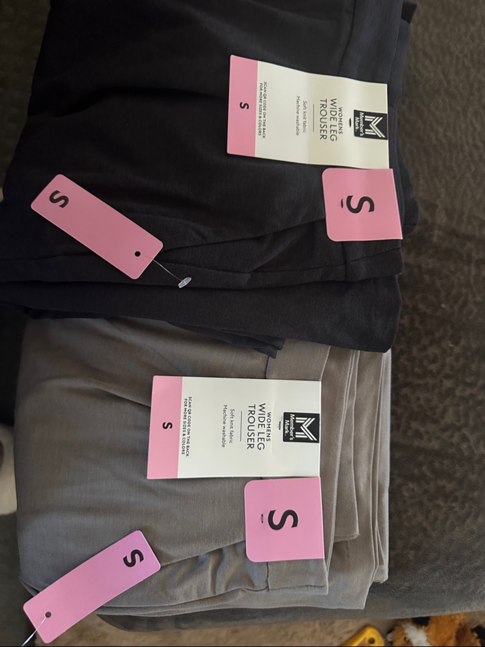 Women’ Black & Grey (2 pair) Wide Leg Trousers - Size S